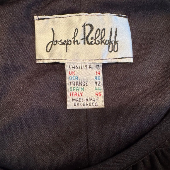 Joseph Ribkoff sleeveless black sheath dress layered ruffles size 12 - Picture 4 of 6